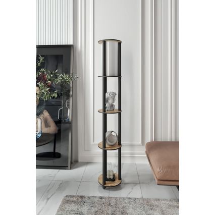Állólámpa polcokkal 1xE27/40W/230V 150 cm fekete/barna