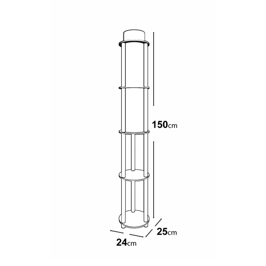 Állólámpa polcokkal 1xE27/40W/230V 150 cm fekete/barna