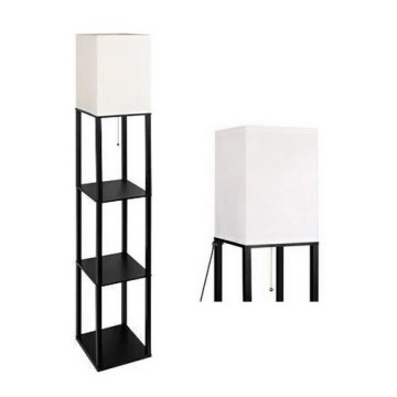 Állólámpa polcokkal 1xE27/60W/230V fekete/fehér