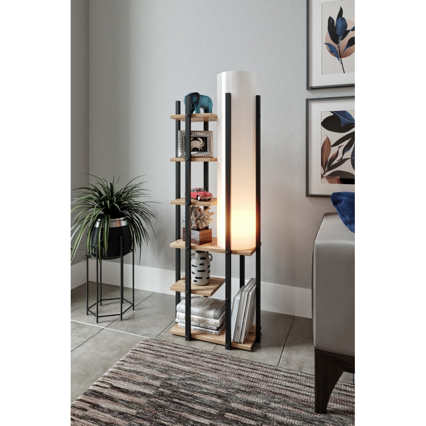 Állólámpa polcokkal MODA DOR 1xE27/40W/230V fekete/barna