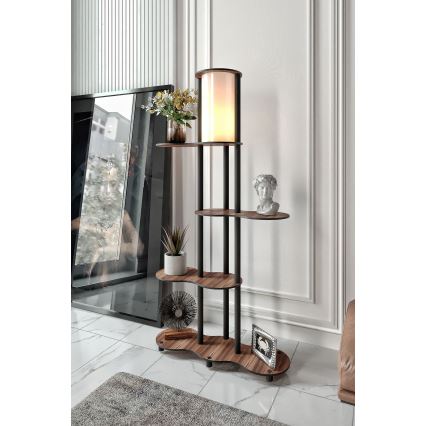 Állólámpa polcokkal NOTO 1xE27/40W/230V barna/fekete
