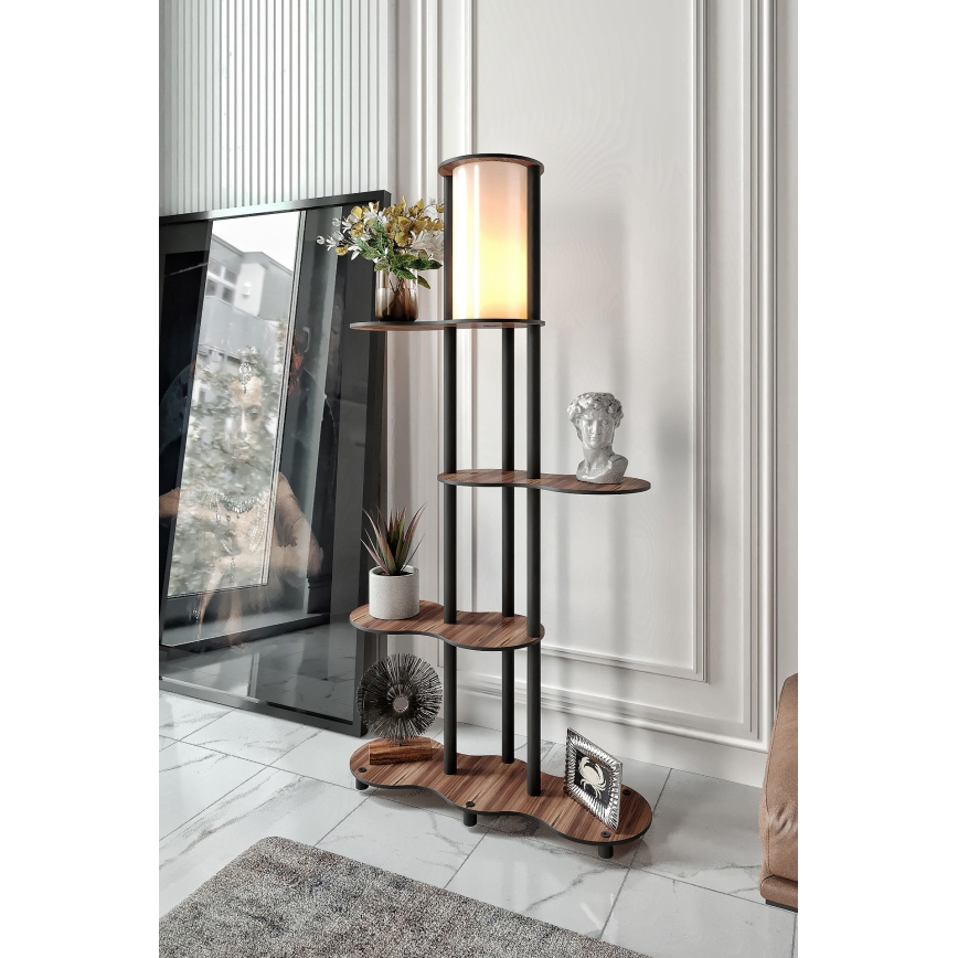 Állólámpa polcokkal NOTO 1xE27/40W/230V barna/fekete