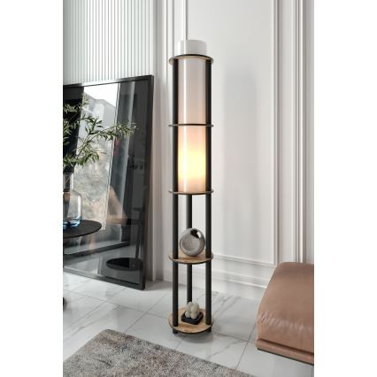 Állólámpa polcokkal NOTO 1xE27/40W/230V bézs/fekete