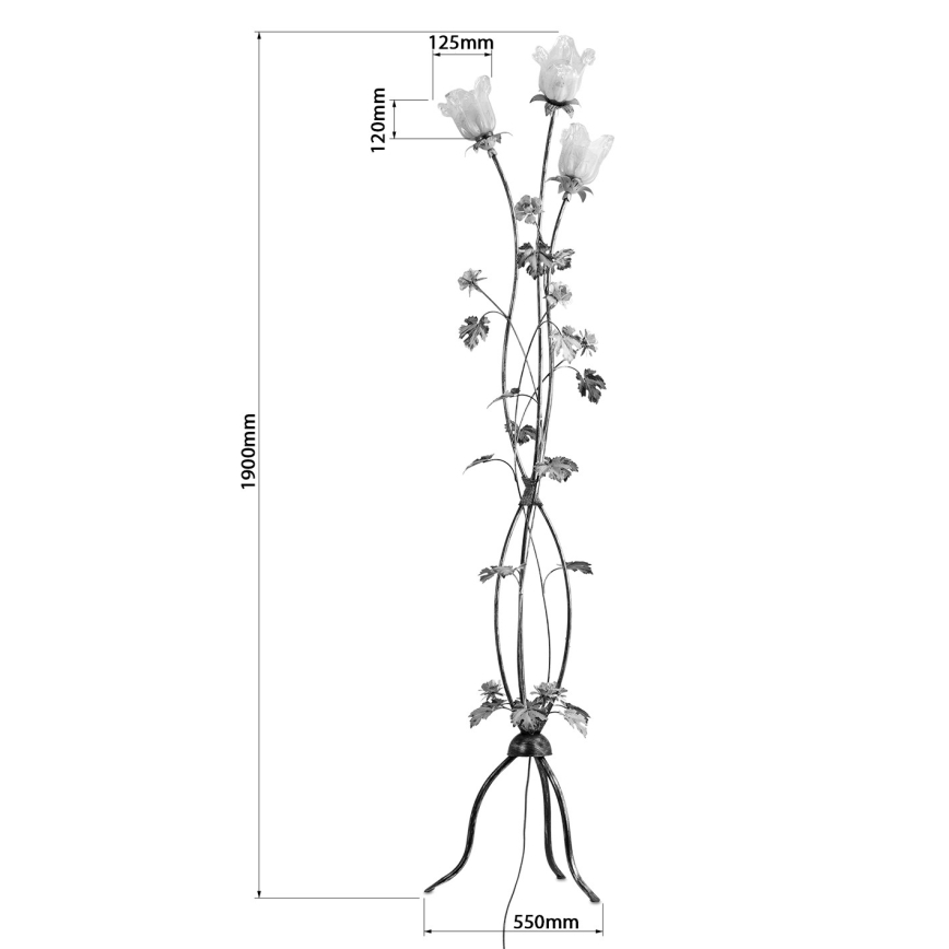 Állólámpa ROSALIA 3xE14/40W/230V sárga