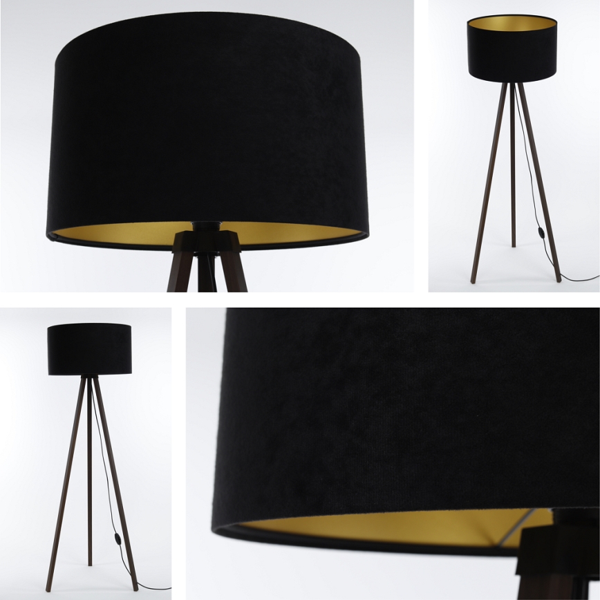 Állólámpa STANDART 1xE27/60W/230V fekete/barna