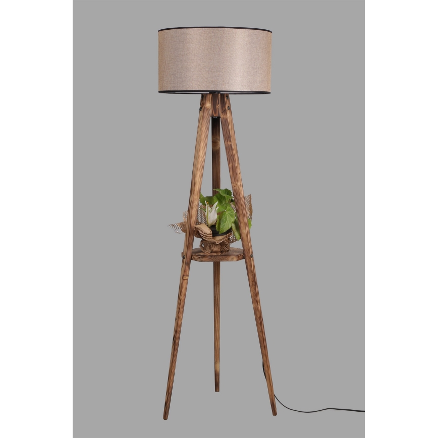 Állólámpa TRIPOD 1xE27/60W/230V bézs/barna
