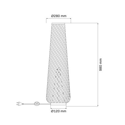 Állólámpa ZANZIBAR 1xE27/20W/230V fekete