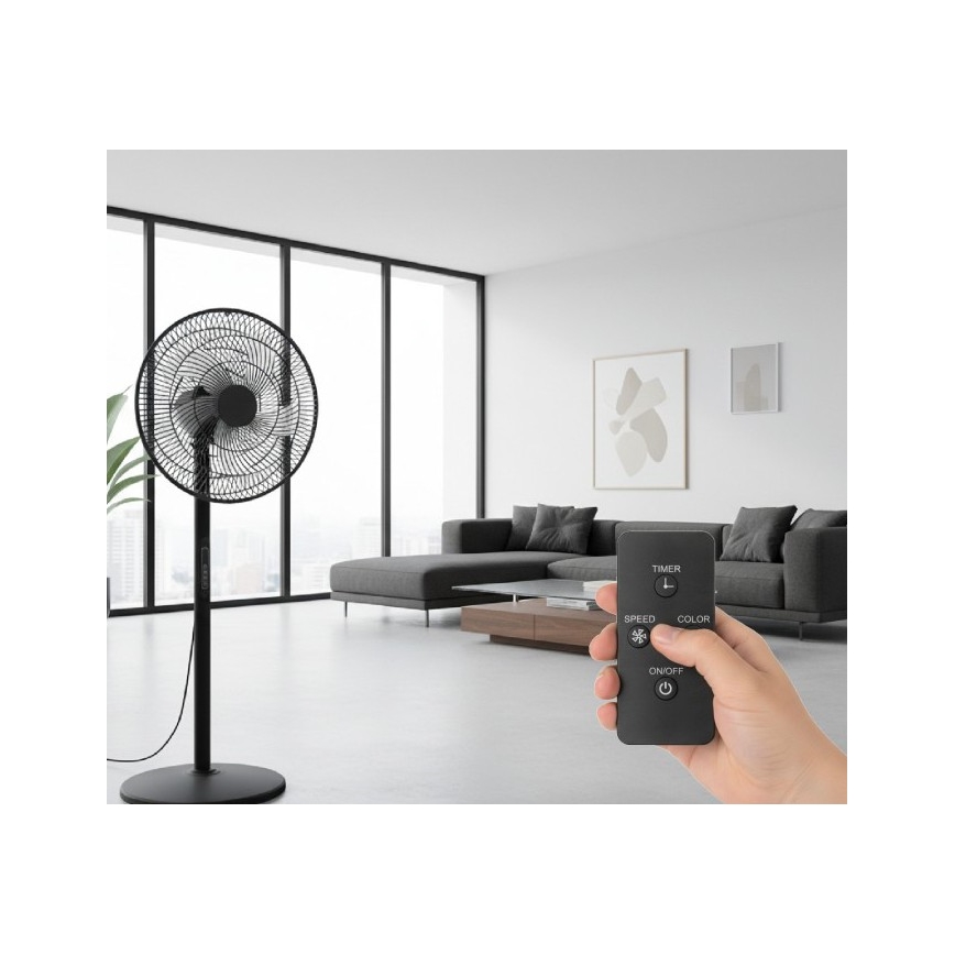Állóventilátor VIENTO-R 40W/230V fekete + távirányító