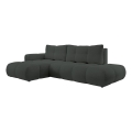 ALMADA L-alakú, ággyá alakítható kárpitozott sarokgarnitúra tárolóval, balos, antracit