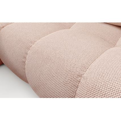 Ággyá alakítható, balos L-alakú kárpitozott sarokkanapé tárolóval ALMADA, rózsaszín