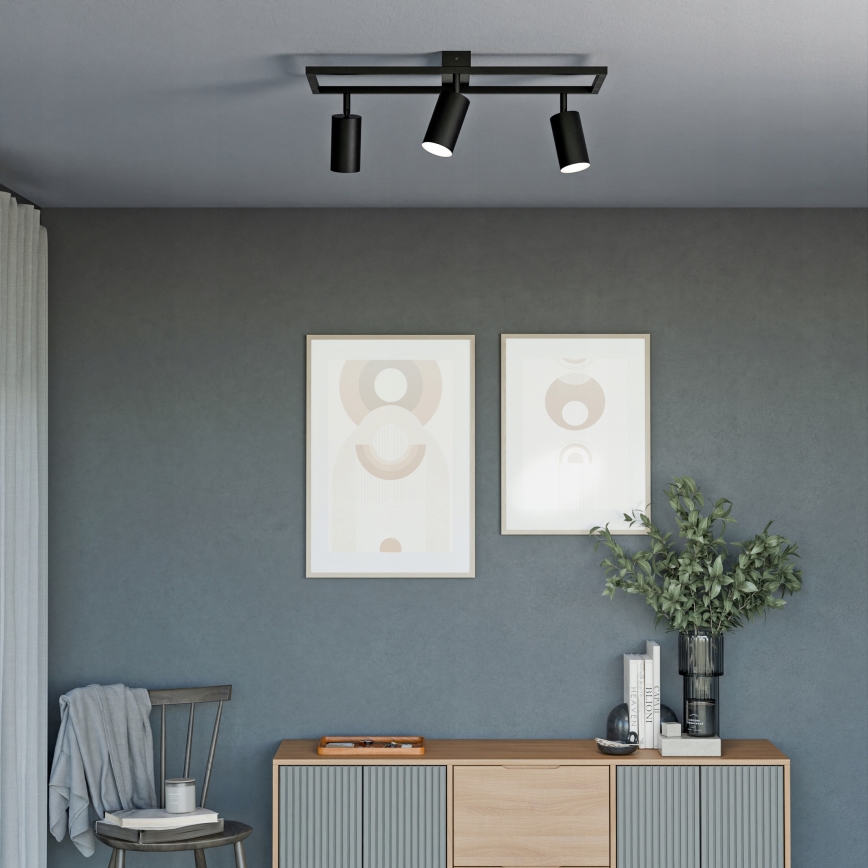 Álmennyezeti spotlámpa 3xGU10/30W/230V fekete