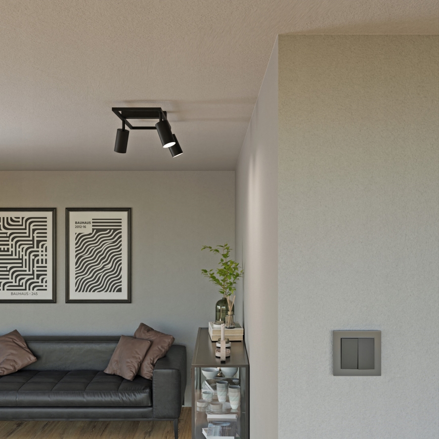 Álmennyezeti spotlámpa 3xGU10/30W/230V fekete