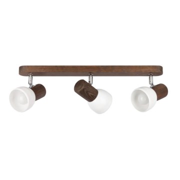 Álmennyezeti spotlámpa NEL 3xE27/15W/230V fenyő