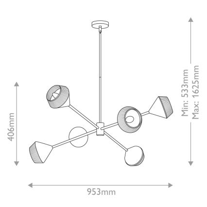 Alora Mood - Rúdos csillár DAPHNE 6xE14/40W/230V fekete/barna