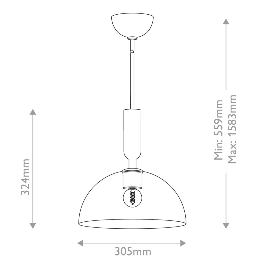 Alora Mood - Rudas csillár JUDE 1xE27/60W/230V fekete