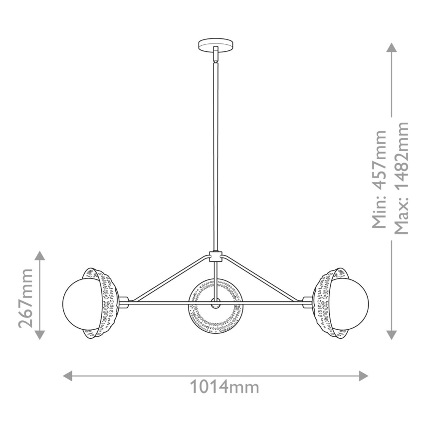 Alora Mood - PERTH rudas csillár 3xE14/40W/230V arany