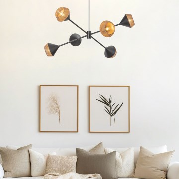 Alora Mood - Rúdos csillár DAPHNE 6xE14/40W/230V fekete/barna