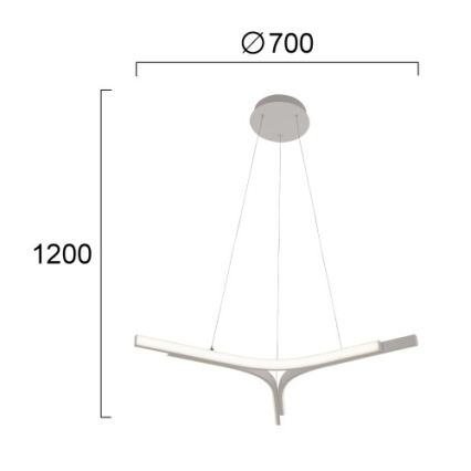 ALTA LED csillár kábelen LED/30W/230V ezüstszínű
