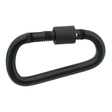 Alumínium karabiner fekete biztonsági reteszeléssel