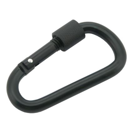 Alumínium karabiner fekete biztonsági reteszeléssel