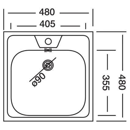 ALVEUS 1074634 - Konyhai mosogató ALLUX 48x48 cm rozsdamentes acél/szatén