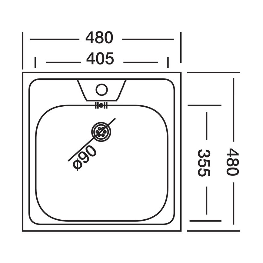ALVEUS 1074634 - Mosogató ALLUX 48x48 cm matt acél/szatén