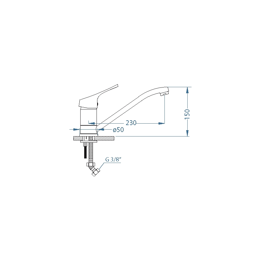 ALVEUS 1091137 - Mosogató csap RIVIERA 15 cm fényezett króm
