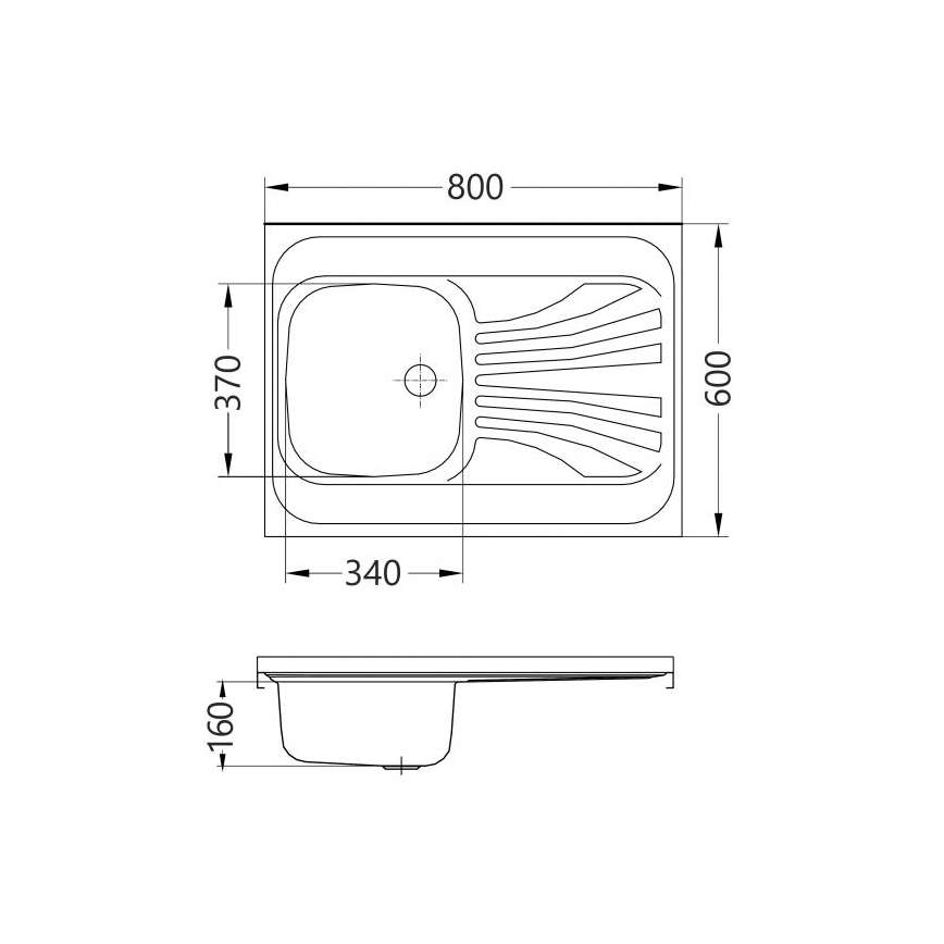 ALVEUS 1095618 - Konyhai mosogató CLASSIC 80x60 cm matt acél/szatén perem nélkül, forgatható
