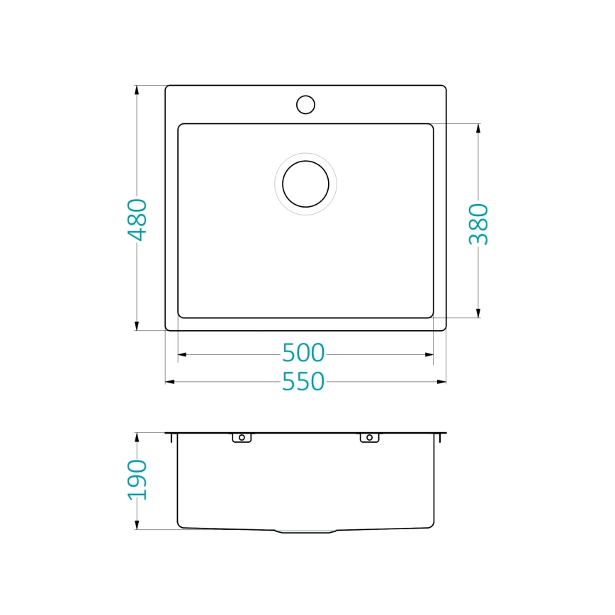 ALVEUS 1124382 - Mosogató QUARTO 55x48 cm szatén