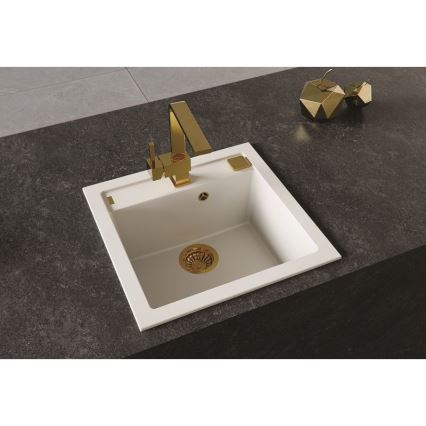 ALVEUS 1128395 - Mosogató FORMIC 52x51 cm gránit/fehér