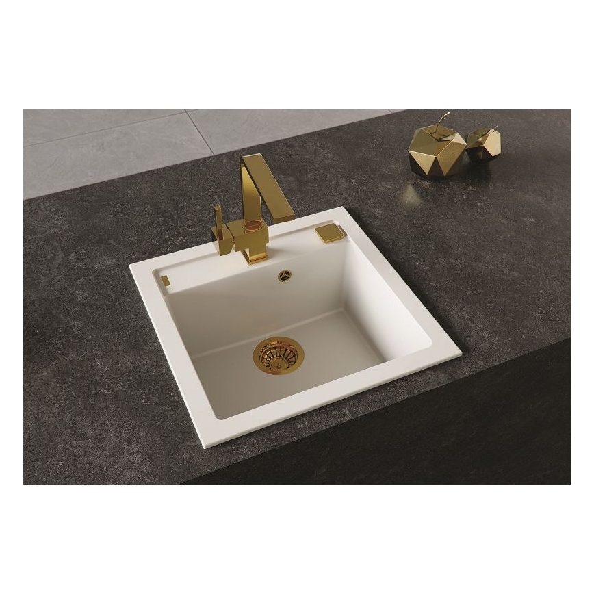 ALVEUS 1128395 - Mosogató FORMIC 52x51 cm gránit/fehér