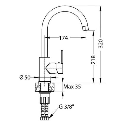ALVEUS 1129054 - Mosogató csap TONIA 34 cm gránit/bézs