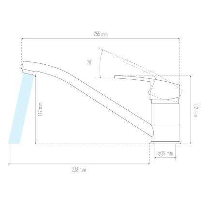 ALVEUS 1130434 - Mosogató csap NINA 13,5 cm gránit/fekete