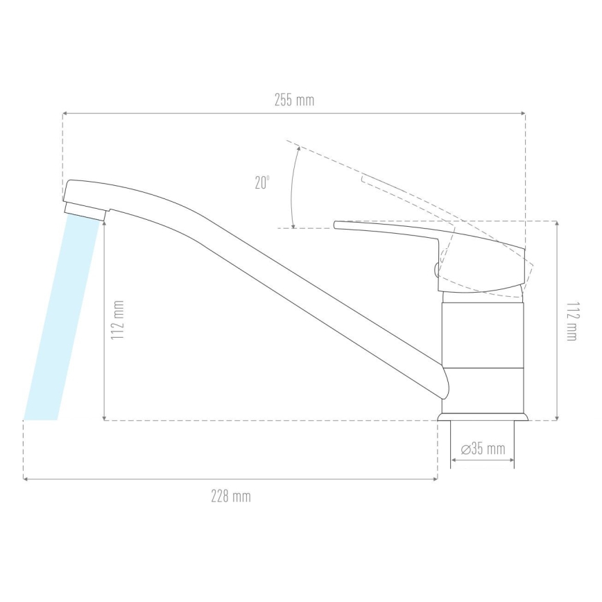 ALVEUS 1130434 - Mosogató csap NINA 13,5 cm gránit/fekete