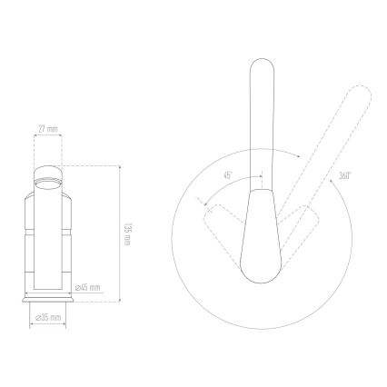 ALVEUS 1130434 - Mosogató csap NINA 13,5 cm gránit/fekete