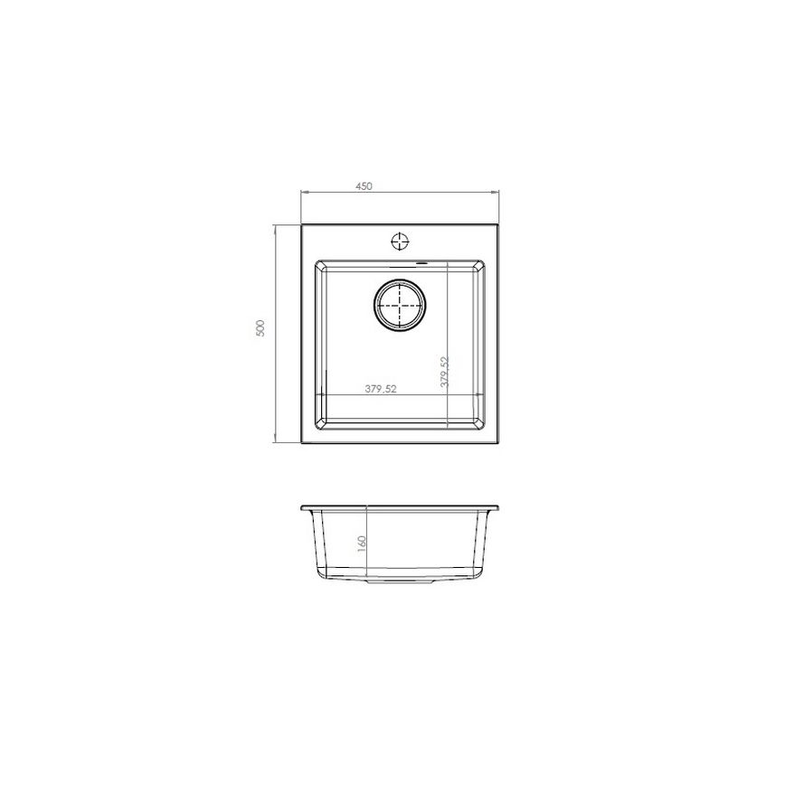 ALVEUS 1133431 - Mosogató CORTINA 50x45 cm gránit/bézs