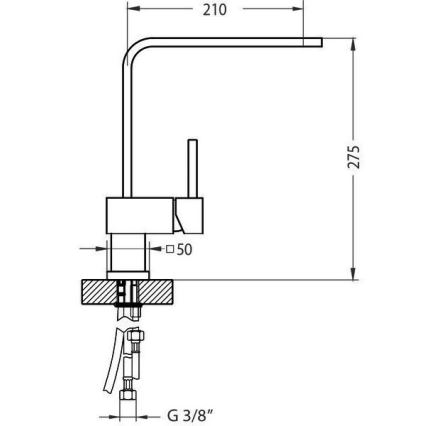ALVEUS 1134826 - LAGUNA mosogató csaptelep, 28,6 cm, fényes króm