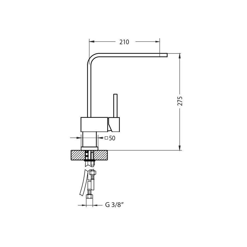 ALVEUS 1134826 - LAGUNA mosogató csaptelep, 28,6 cm, fényes króm