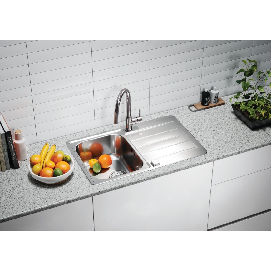 ALVEUS 1136608 - Konyhai mosogató LINE 79x50 cm rozsdamentes acél/szatén, excenter nélkül