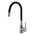 ALVEUS 1144432 - Mosogató csaptelep rugalmas kifolyócsővel MINTAS 34 cm rozsdamentes/fekete