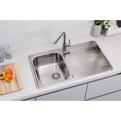 ALVEUS 1144640 - Mosogató LINE 86x50 cm matt acél/satin, excenter nélkül