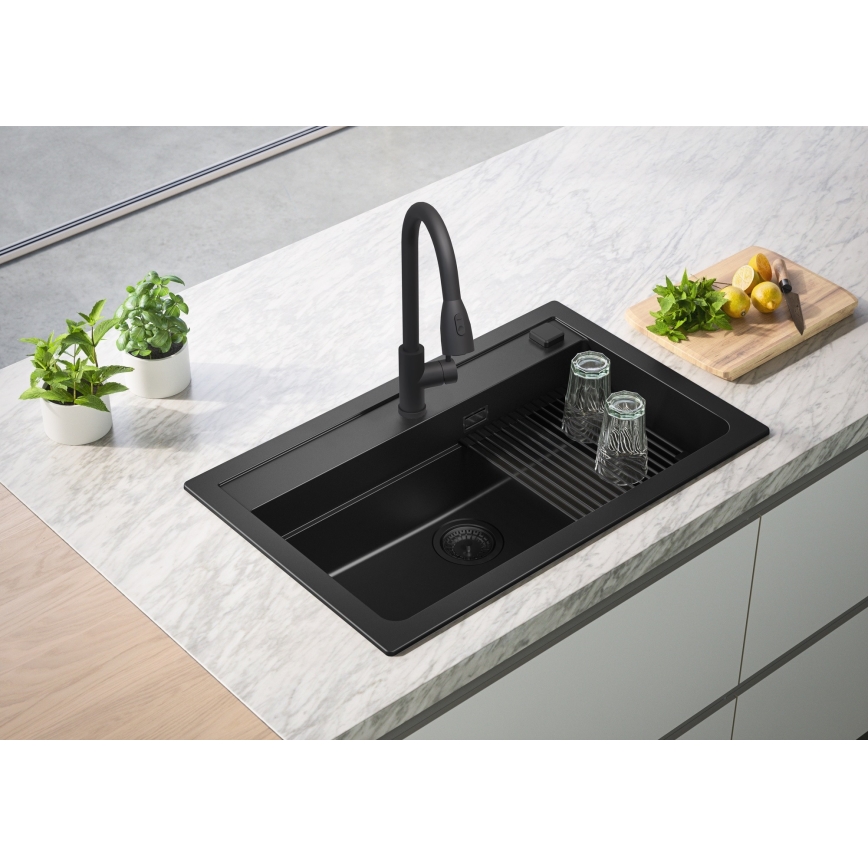 ALVEUS 1148163 - Mosogató ATROX 79x50 cm gránit/fekete