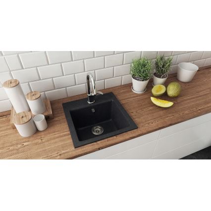 ALVEUS 1149113 - Mosogató GEM 50x50 cm gránit/fekete