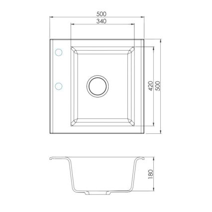 ALVEUS 1149113 - Mosogató GEM 50x50 cm gránit/fekete