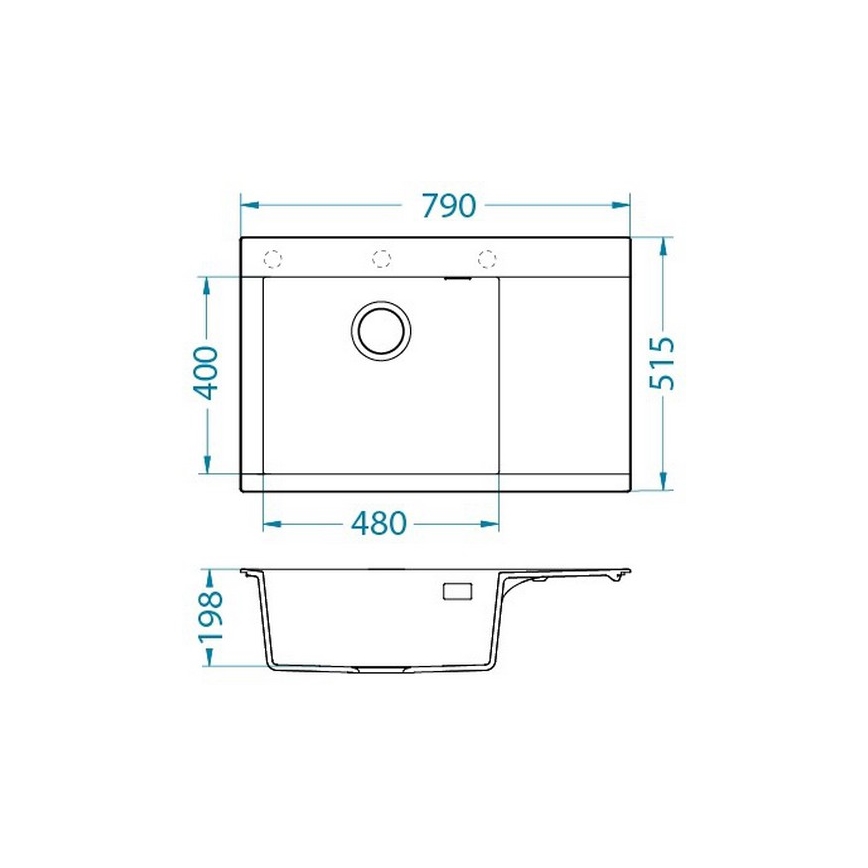 ALVEUS 1149502 - Konyhai mosogató PURE 79x51,5 cm gránit/antracit