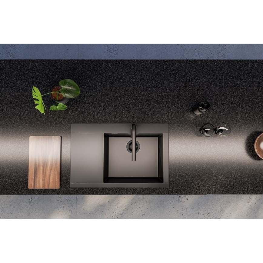 ALVEUS 1149504 - PURE konyhai mosogató 79x51,5 cm gránit/fekete