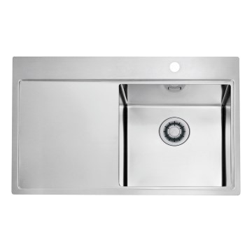 ALVEUS 1149516 - PURE konyhai mosogató 79x52,5 cm selyemfényű, jobb oldali + szifon gyorskioldóval