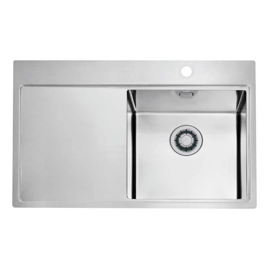 ALVEUS 1149516 - PURE konyhai mosogató 79x52,5 cm selyemfényű, jobb oldali + szifon gyorskioldóval