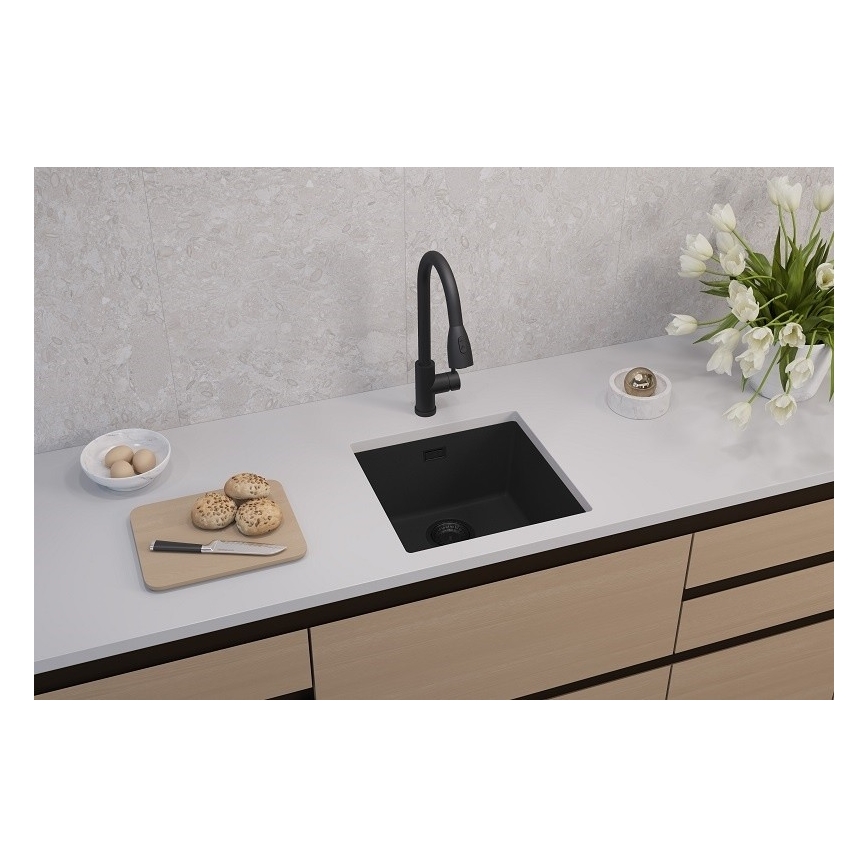 ALVEUS 1150048 - OMNI 45x45 cm konyhai mosogató gránit/fekete