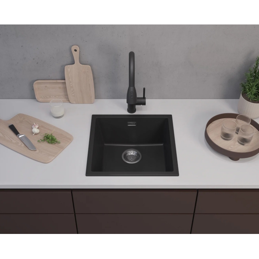 ALVEUS 1150048 - OMNI 45x45 cm konyhai mosogató gránit/fekete